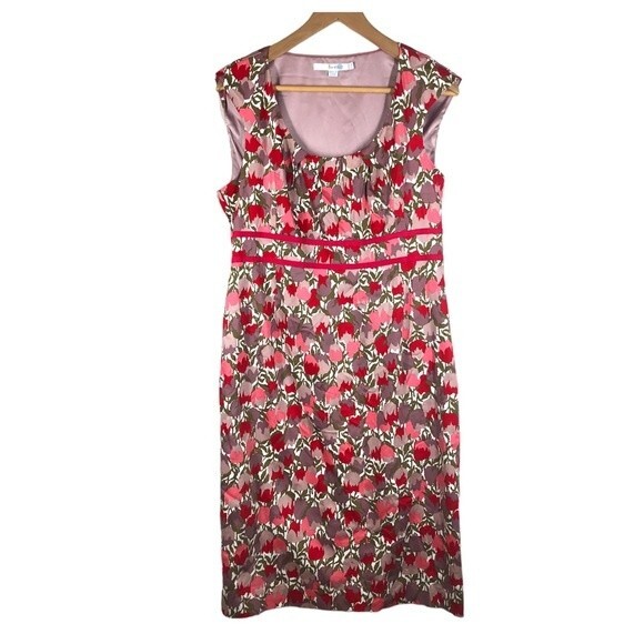 Boden Valentine Knee Length Tulip Floral Sheath Dress Size US 10 R